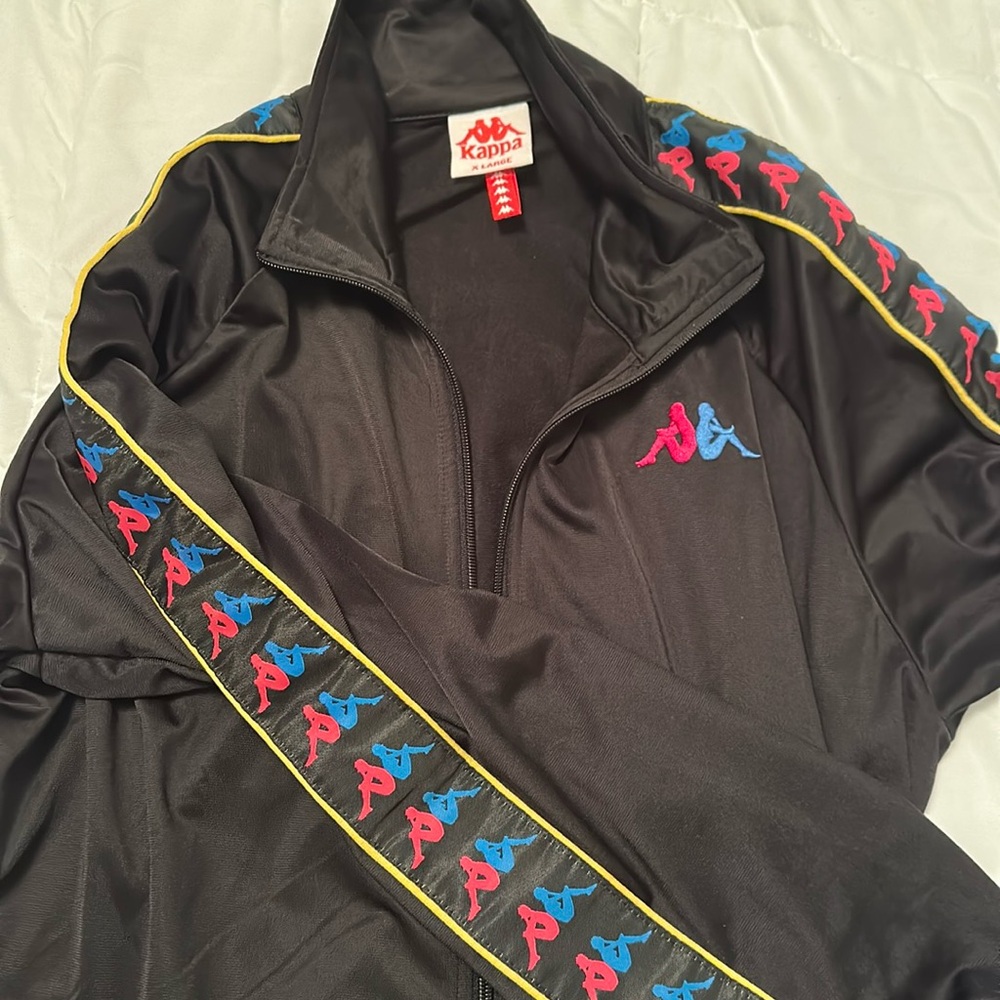 Kappa Jacket bandu X Large Black Full Zip Pockets Track Warm Up Soccer unisex - Picture 3 of 13